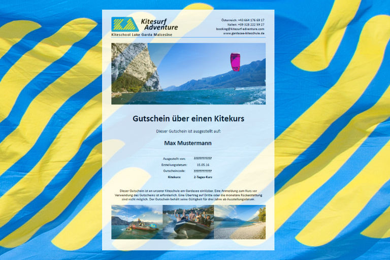 Gutschein für Kitekurs am Gardasee